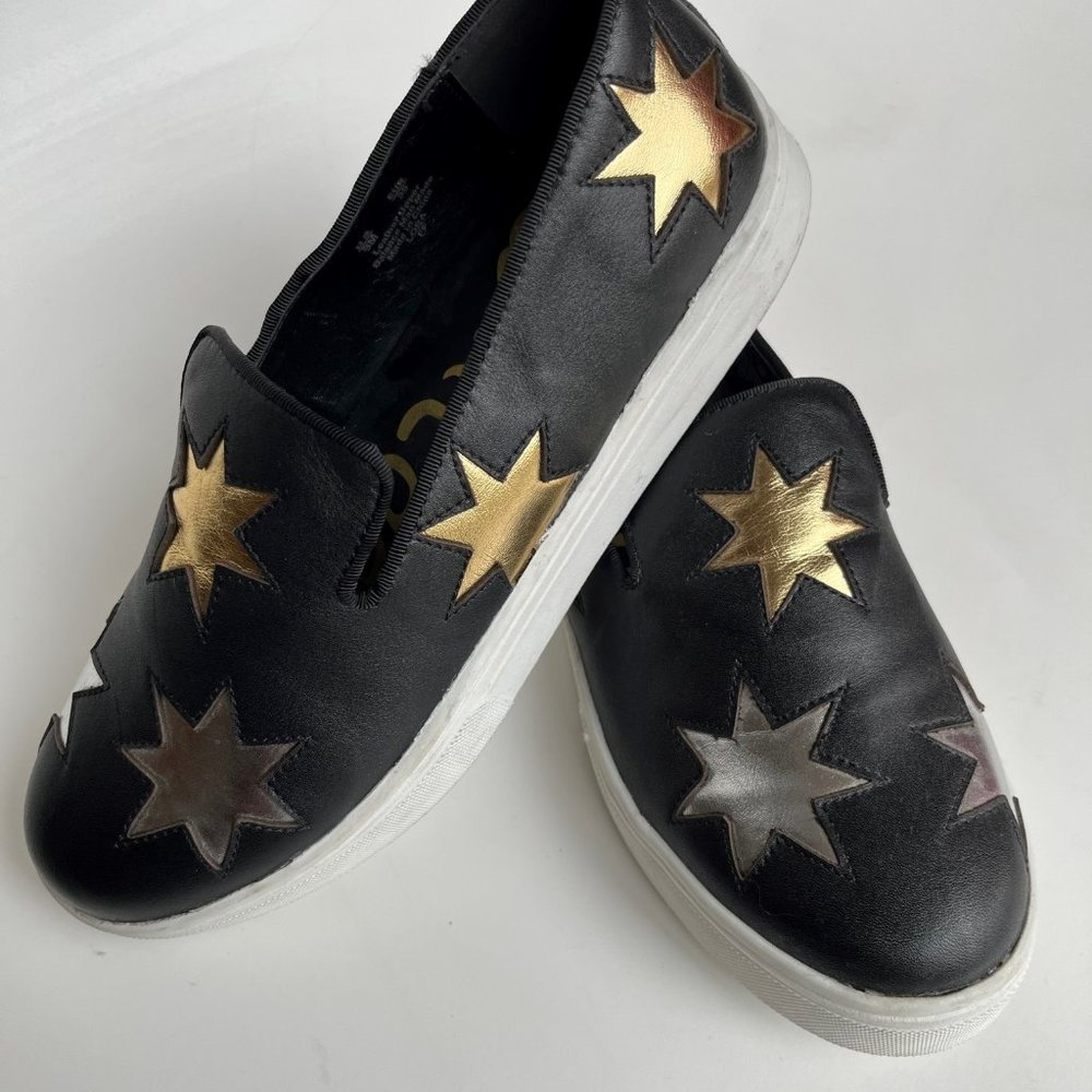 Sam Edelman Star Slip On Sneakers, Metallic Gold Silver Black, Size: 9, New! - Picture 2 of 7